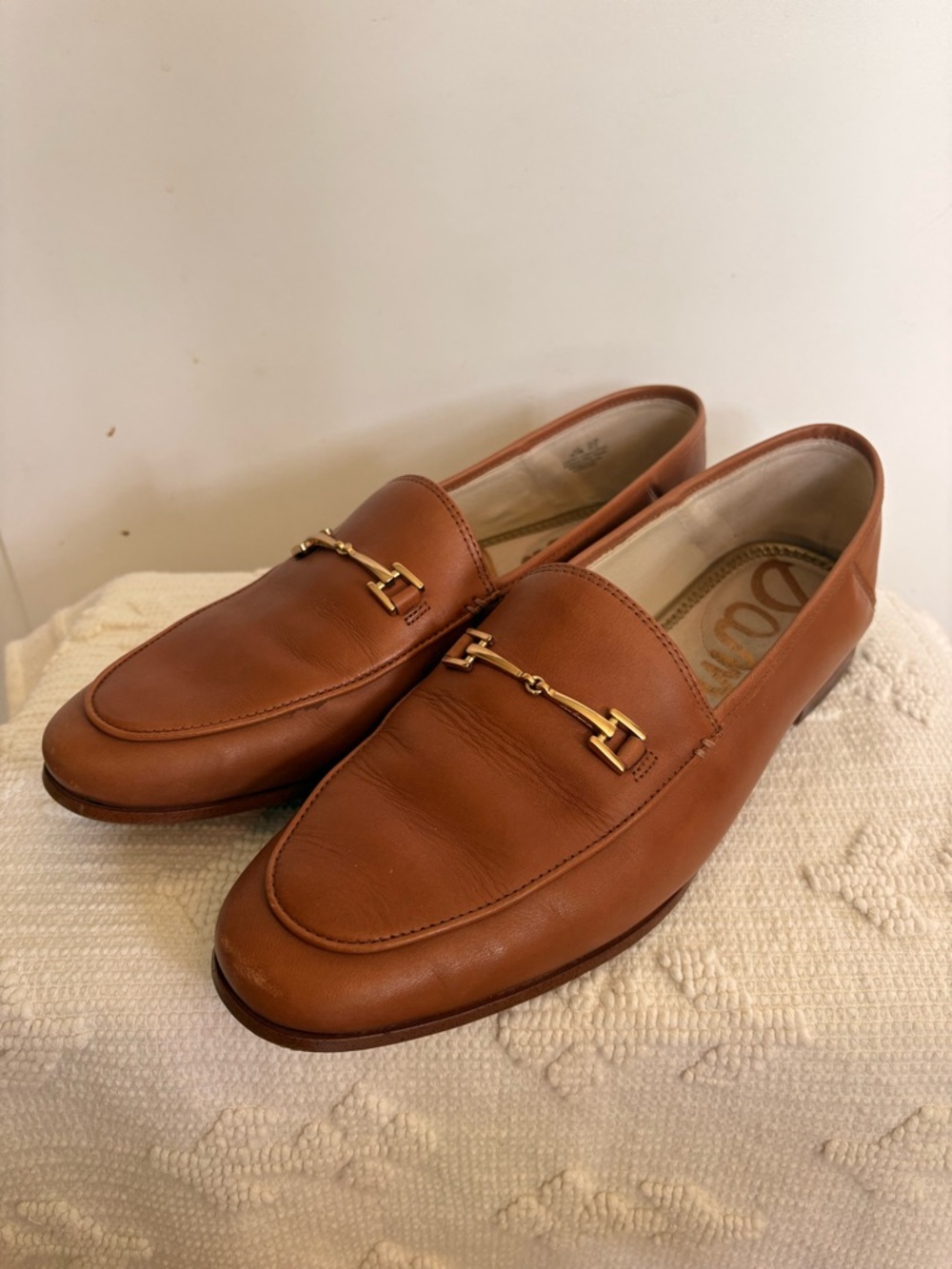 Sam Edelman Women's Tan Leather Horsebit Loafers